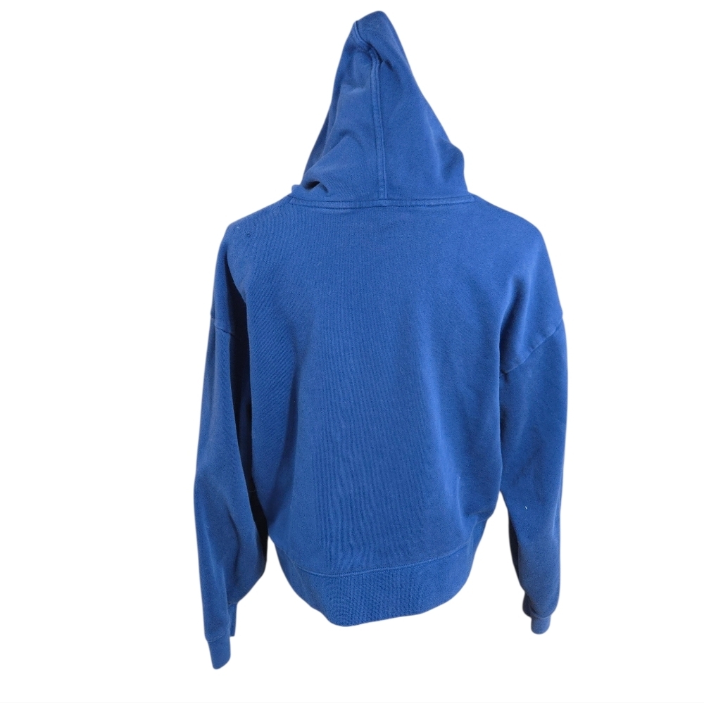 Lacoste Blue Cropped Hoodie Sweatshirt - Picture 4 of 8